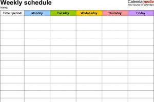 rotating shift schedule blank daily weekly work schedule template word format