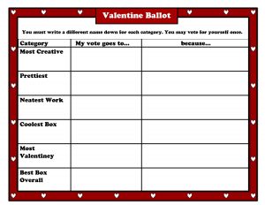 rubric template word valentine ballot pic