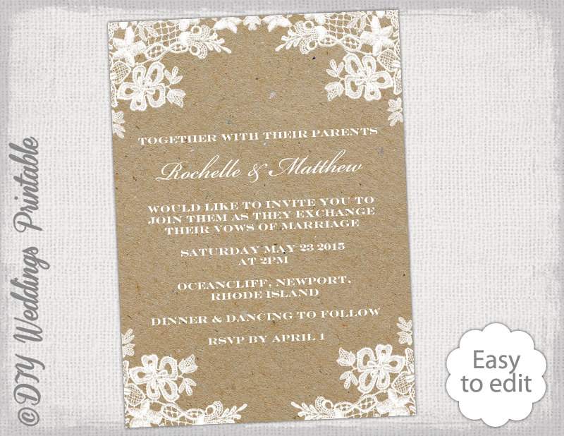 rustic wedding invites templates