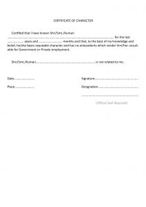 salary verification letter character certificate format x