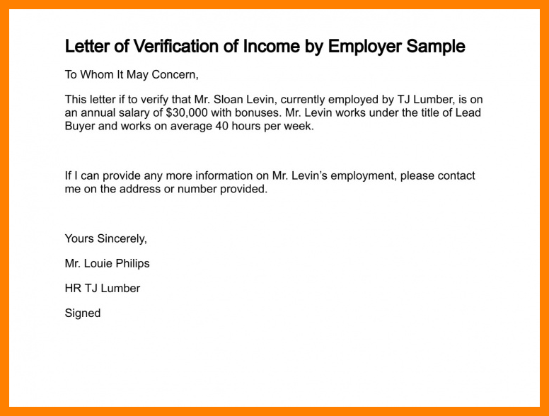 salary verification letter