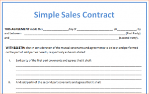 sales contract template sales contract sample