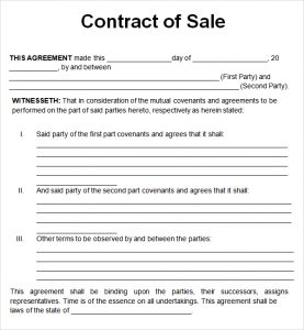 sales contract template sales contract template