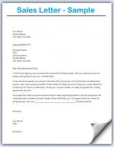 sales letters samples sales letter template image