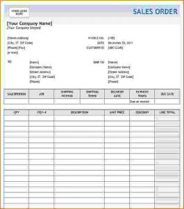 sales order form order form template excel excel blue gradient design sales order