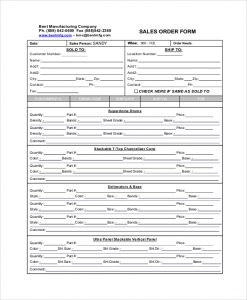 sales order form sales order form