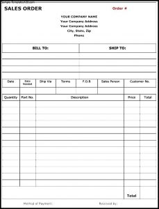 sales order form sales order form template