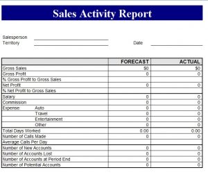 sales report template sales revenue report template