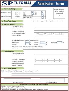 sample application for employment admission form