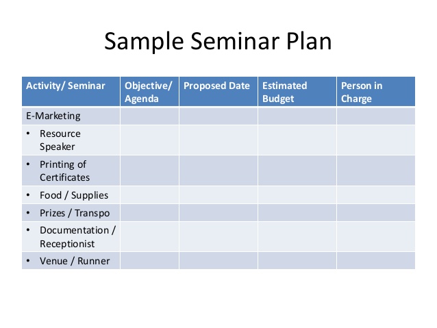 sample budget plans
