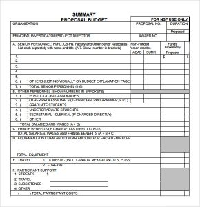 sample budget template free budget summary template