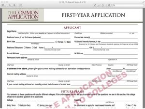 sample college applications common college application form sample