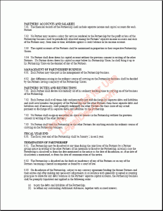 sample contract agreement partnership agreement page