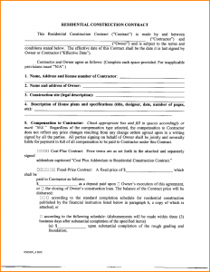 sample contractor agreement contract agreement form