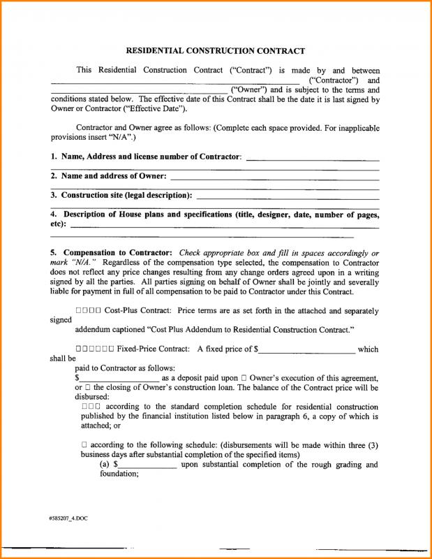 sample contractor agreement