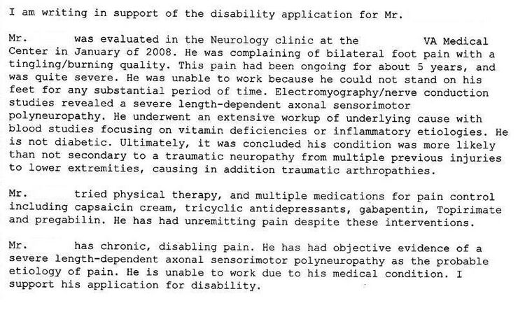 sample disability letter from doctor
