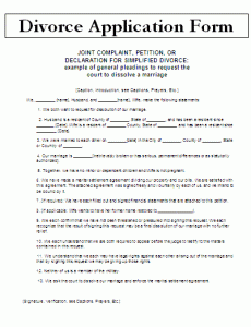 sample divorce paper divorce application form