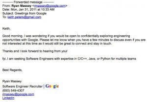 sample email to recruiter recruiters email