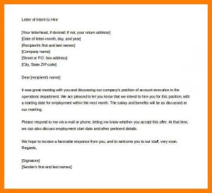sample employment verification letter letter of intent to renew employment contract