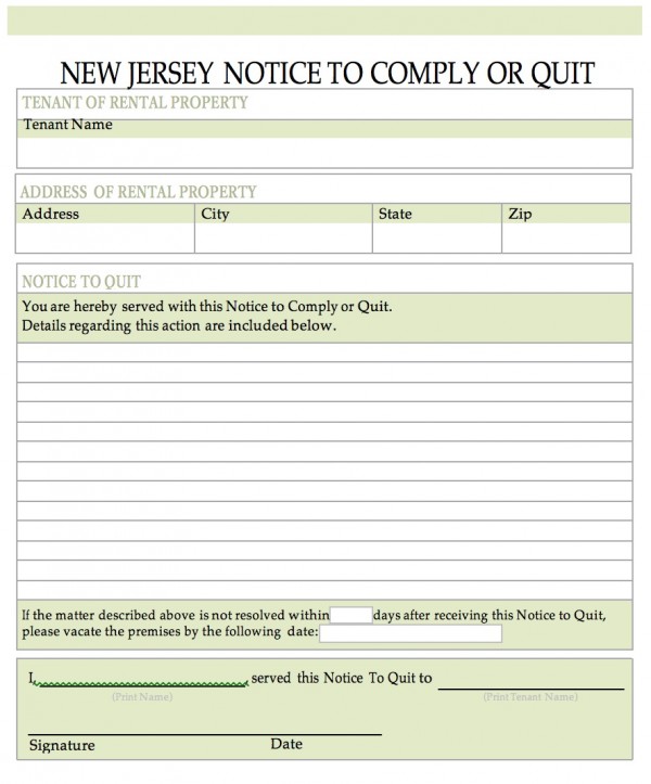 sample eviction notice for nonpayment of rent