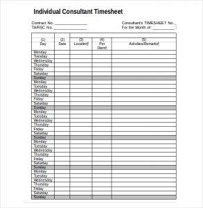 sample excel sheets consultant timesheet template download in word format