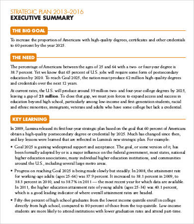 sample executive summary