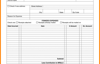 sample expense report reimbursement form word template