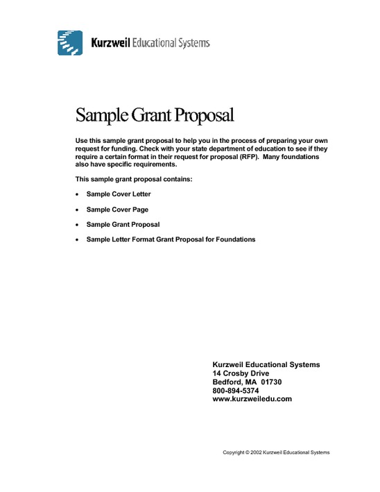 sample grant proposal non profit