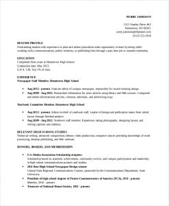 sample high school resume sample high school student academic resume