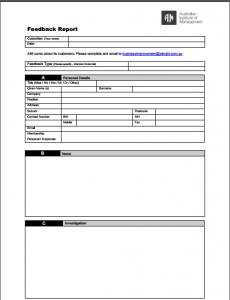 sample incident report customer feedback report template image