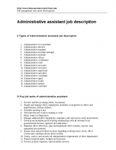 sample job description template resource type administrative assistant job description and key job task of adminitrative assistant
