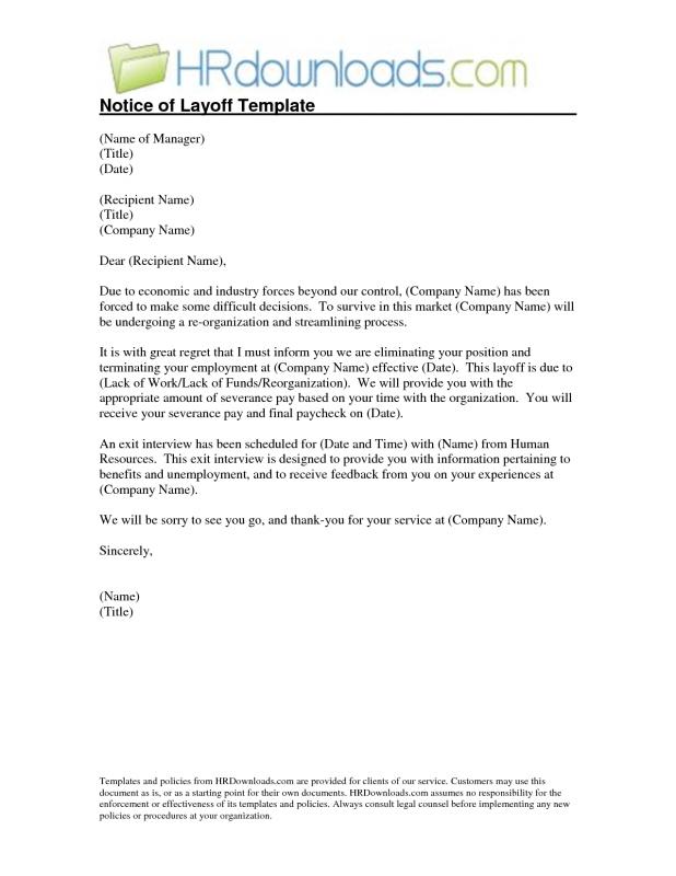 sample layoff letter