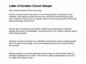 sample letter asking for donation letter of donation church sample