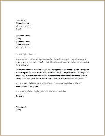 sample letter for termination of services