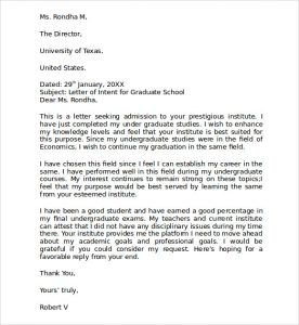 sample letter of intent for graduate school letter of intent graduate school sample