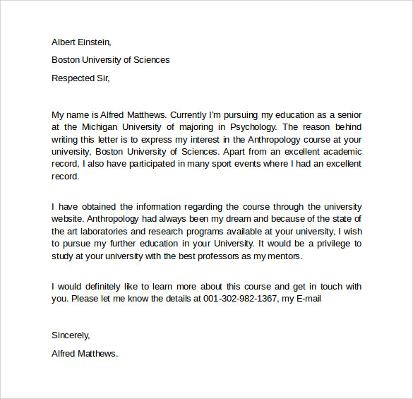 sample letter of intent for graduate school