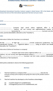 sample letter of intent to purchase franchise agreement sample
