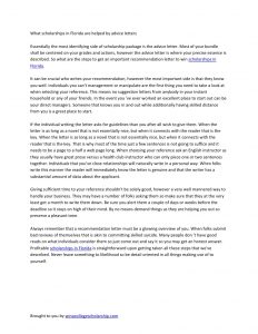 sample letter of recommendation for scholarships recomendation letter for scholarships in florida
