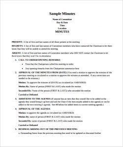 sample meeting minutes sample meeting minutes free pdf template download