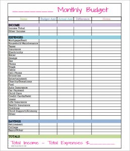 sample monthly budget simple monthly budget template