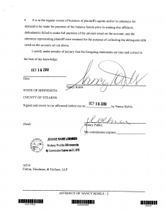 sample notary statements sample of midland affidavit in texas debt law suit page