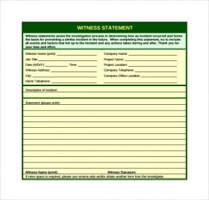 sample notary statements witness statement template pdf