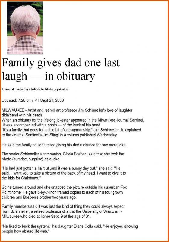 sample obituary for mother
