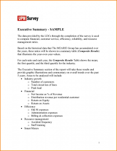sample of bussiness letters executive summary real life examples