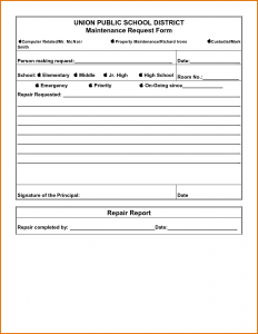 sample of bussiness letters maintenance request form template