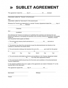 sample of power of attorney sublet contract form waterloo l