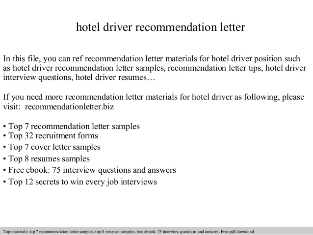 sample of recommendation letter