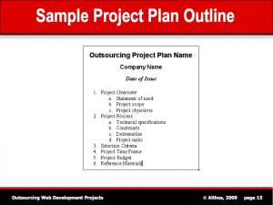 sample project plan outsourcing tutorial sample project outline