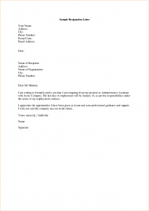sample proposal letter a sample resignation letter