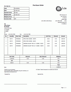 sample purchase order purchase order format